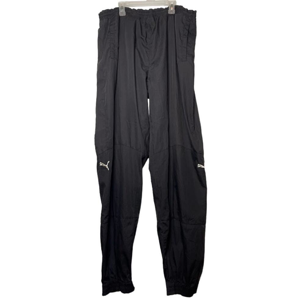 Vintage Puma Track Pants Mens Size XXL Black Windbreaker Athletic Pants Pull on